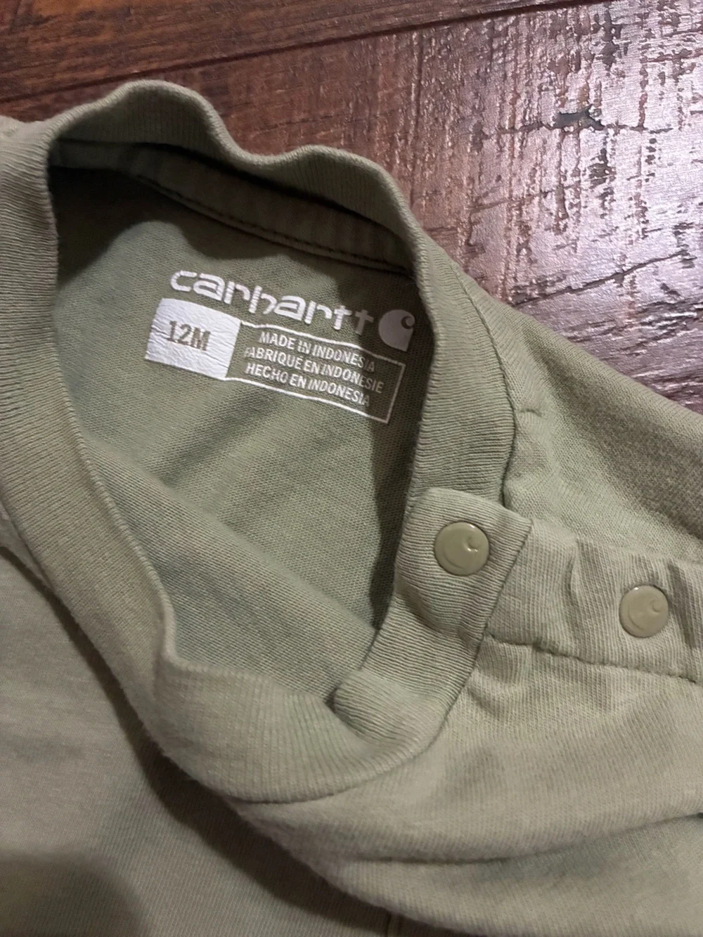 Carhartt Olive Green Pocket Tee Onesie